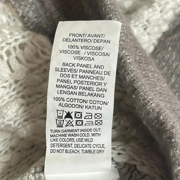 Lucky Brand Ivory Cable Knit 3/4 Sleeve Pullover Sweater - Size M - Picture 5 of 8